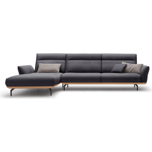 Hülsta Sofa Hoekbank Hs.460 Sokkel in eiken, onderstel in umbra grijs, breedte 338 cm