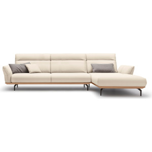 Hülsta Sofa Hoekbank Hs.460 Sokkel in eiken, onderstel in umbra grijs, breedte 338 cm