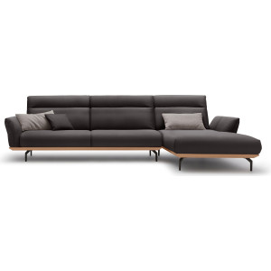 Hülsta Sofa Hoekbank Hs.460 Sokkel in eiken, onderstel in umbra grijs, breedte 338 cm