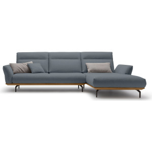 Hülsta Sofa Hoekbank Hs.460 Sokkel in walnotenhout, onderstel in umbra grijs, breedte 318 cm