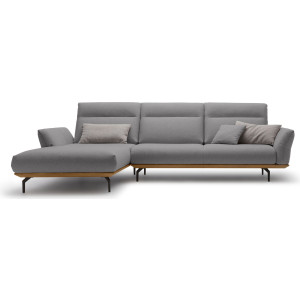 Hülsta Sofa Hoekbank Hs.460 Sokkel in walnotenhout, onderstel in umbra grijs, breedte 318 cm