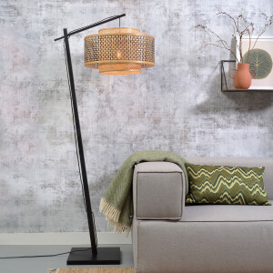 GOOD&MOJO Vloerlamp 'Bhutan' Large, Bamboe, kleur Naturel/Zwart