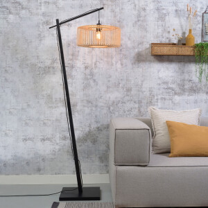 GOOD&MOJO Vloerlamp 'Bhutan' Small, Bamboe, kleur Naturel/Zwart