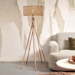 GOOD&MOJO Vloerlamp 'Java' 5-poot, Bamboe, kleur Naturel