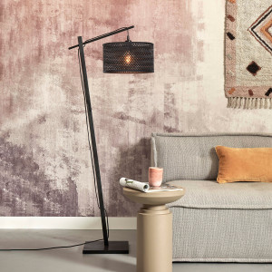 GOOD&MOJO Vloerlamp 'Java' Bamboe, 150cm, kleur Zwart