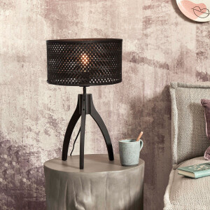 GOOD&MOJO Tafellamp 'Java' 3-poot, Bamboe, kleur Zwart