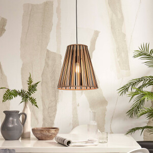 GOOD&MOJO Hanglamp 'Merapi' Bamboe, 40cm, kleur Naturel/Zwart