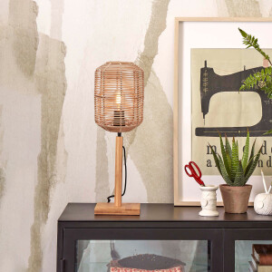 GOOD&MOJO Tafellamp 'Tanami' Bamboe en rotan, 45cm, kleur Naturel