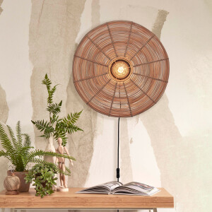 GOOD&MOJO Wandlamp 'Tanami' Rotan, 55cm, kleur Naturel