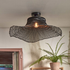 GOOD&MOJO Plafondlamp 'Ibiza' Bamboe, 65cm, kleur Zwart