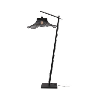GOOD&MOJO Vloerlamp 'Ibiza' Bamboe, 176cm, kleur Zwart