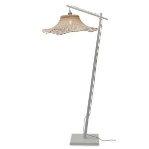 GOOD&MOJO Vloerlamp 'Ibiza' Bamboe, 176cm, kleur Wit/Naturel