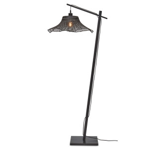 GOOD&MOJO Vloerlamp 'Ibiza' Bamboe, 150cm, kleur Zwart