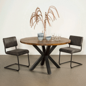 Tower Living Ronde Eettafel 'Basto' Ø130cm, Mangohout