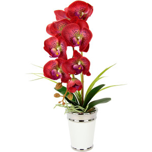 I.GE.A. Kunstbloem Orchidee in pot, van keramiek, zijdenbloem real touch