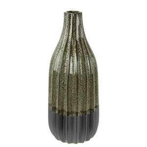 I.GE.A. Siervaas Vase aus Keramik, geriffelt, bauchig, matt glänzend (1 stuk)