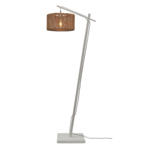 GOOD&MOJO Vloerlamp 'Iguazu' Bamboe en jute, 150cm, kleur Wit/Naturel