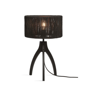 GOOD&MOJO Tafellamp 'Iguazu' 3-poot, Bamboe en jute, kleur Zwart