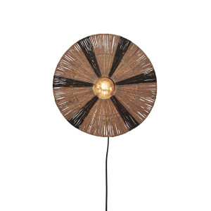 GOOD&MOJO Wandlamp 'Iguazu' Jute, 40cm, kleur Naturel/Zwart