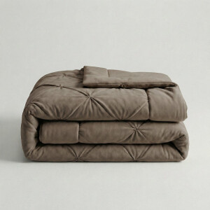 1+1 Gratis Wasbaar Easy Dekbed Zonder Overtrek - Diamond Pintuck - Taupe - Dekbed-Discounter.nl