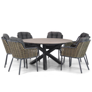 Santika Fasano/Ancona 150 cm dining tuinset 7-delig