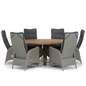 Garden Collections Lincoln/Sand City 160 cm rond dining tuinset 7-delig