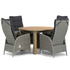 Garden Collections Lincoln/Brighton 120 cm rond dining tuinset 5-delig