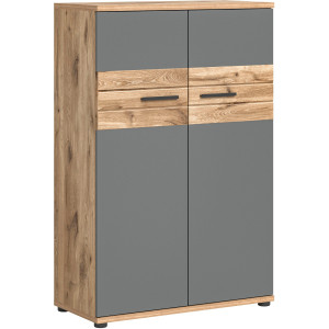 INOSIGN Archiefkast Riga, Breite 80cm, in Nox Oak Nachbildung und Basalt grau