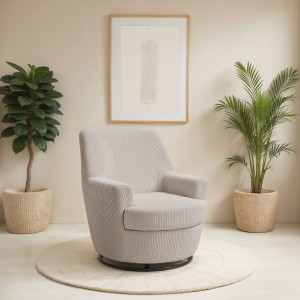 INOSIGN Draaibare fauteuil HETTY, draaistoel met schommelfunctie, leesstoel in cord en microvezel (1 stuk)