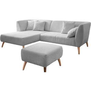 INOSIGN Hoekbank Colori L-vorm Houtkleur voetkeuze, inclusief 4x sierkussens