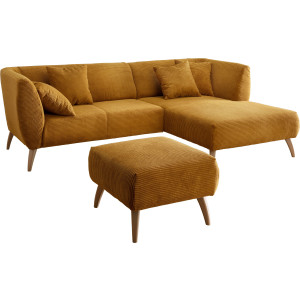 INOSIGN Hoekbank Colori L-vorm Houtkleur voetkeuze, inclusief 4x sierkussens
