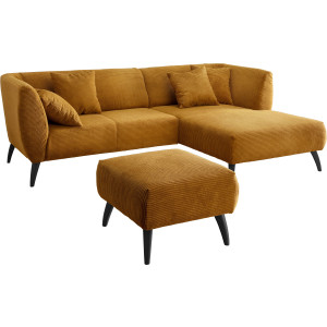 INOSIGN Hoekbank Colori L-vorm Houtkleur voetkeuze, inclusief 4x sierkussens