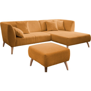 INOSIGN Hoekbank Colori L-vorm Houtkleur voetkeuze, inclusief 4x sierkussens