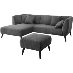 INOSIGN Hoekbank Colori L-vorm Houtkleur voetkeuze, inclusief 4x sierkussens