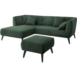 INOSIGN Hoekbank Colori L-vorm Houtkleur voetkeuze, inclusief 4x sierkussens