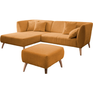 INOSIGN Hoekbank Colori L-vorm Houtkleur voetkeuze, inclusief 4x sierkussens