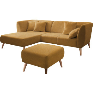 INOSIGN Hoekbank Colori L-vorm Houtkleur voetkeuze, inclusief 4x sierkussens
