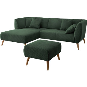 INOSIGN Hoekbank Colori L-vorm Houtkleur voetkeuze, inclusief 4x sierkussens
