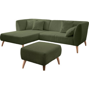 INOSIGN Hoekbank Colori L-vorm Houtkleur voetkeuze, inclusief 4x sierkussens
