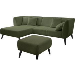INOSIGN Hoekbank Colori L-vorm Houtkleur voetkeuze, inclusief 4x sierkussens