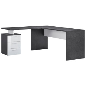 INOSIGN Hoekbureau New Selina Bureau met 3 laden, afmetingen 180/100 x 60 x 75 cm, Made in Italy