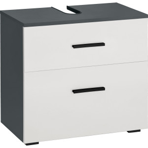 INOSIGN Wastafelonderkast Skara met klep en lade, zwarte grepen, breedte 60 cm, hoogte 55 cm