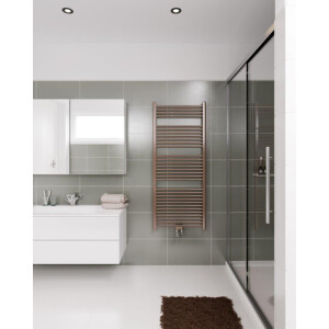 Instamat Rondo lux elektrische handdoekradiator 60.7x121cm 600watt inclusief wandconsoles wit RL120.60ES02