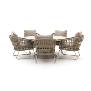 Intenso Trofarello/La Fonte ø150cm low dining tuinset 6-delig - Laagste prijsgarantie!