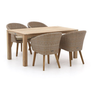 Intenso Tropea/ROUGH-S 160cm dining tuinset 5-delig - Laagste prijsgarantie!