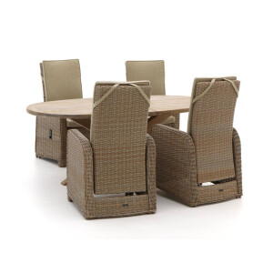 Intenso Umbria/ROUGH-Y Ellips 200cm dining tuinset 5-delig verstelbaar - Laagste prijsgarantie!