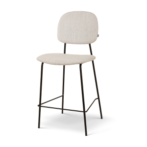 Jasmijn barkruk beige melange - zwart onderstel - 65 cm