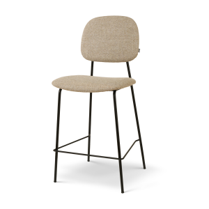 Jasmijn barkruk taupe - zwart onderstel - 65 cm