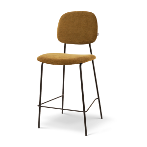 Jasmijn barkruk warm groen - zwart onderstel - 65 cm