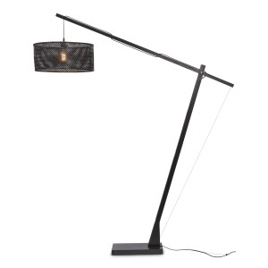 GOOD&MOJO Vloerlamp 'Java' Bamboe, 207cm, kleur Zwart